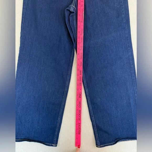 P102 Old Navy Dark Blue Petite High-Rise Wide Leg Jeans - Picture 5 of 7